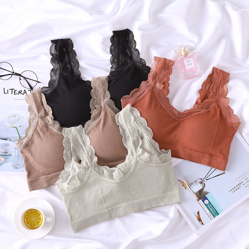 Áo ngực thiết kế theo phong cách thể thao có viền ren dành cho nữ