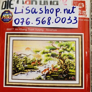 Tranh thêu phong cảnh 70x47cm chưa thêu 88877