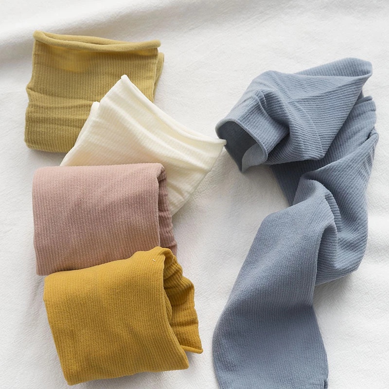 1 Đôi Vớ Nylon Mềm Màu Trơn Thoáng Khí Thoải Mái Phong Cách Harajuku Cho Nữ