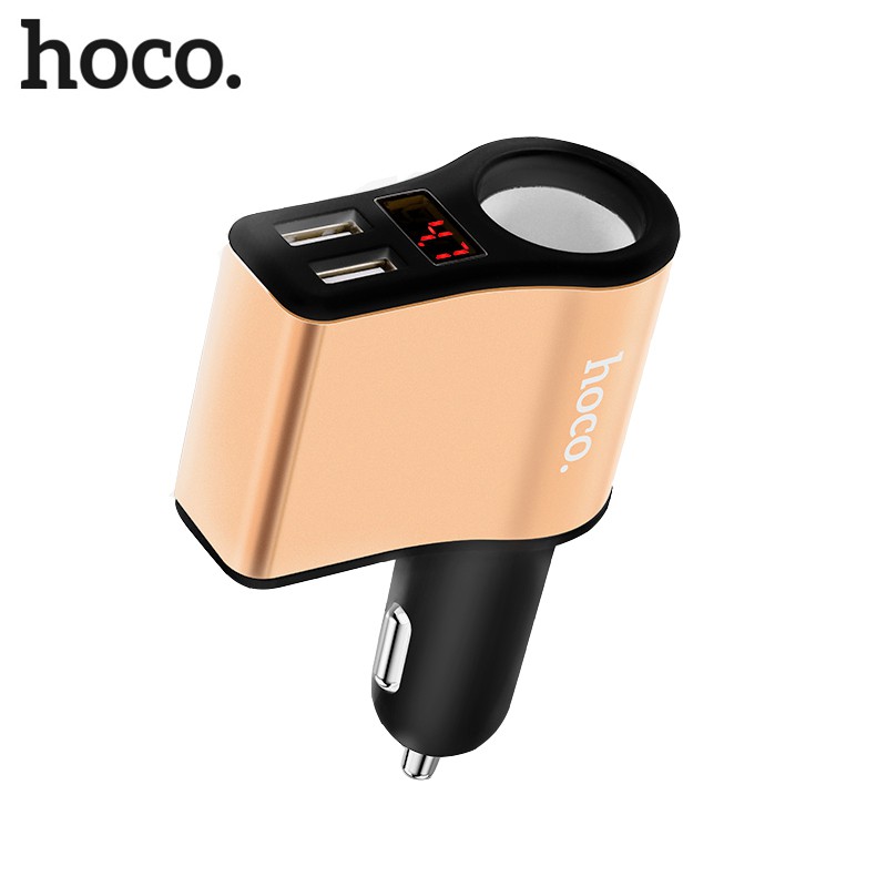 [Chính Hãng] Sạc xe hơi chia tẩu HOCO Z10 2 cổng USB có LCD