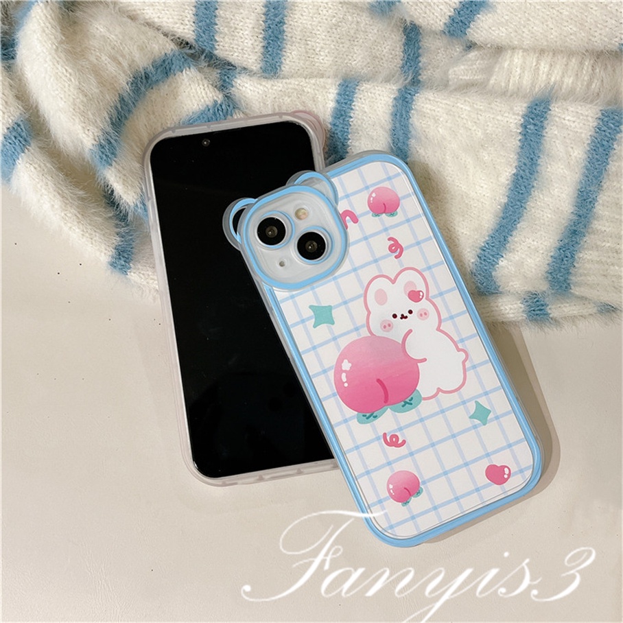 Ốp Điện Thoại Mềm Trong Suốt Họa Tiết Tai Thỏ / Gấu Cho iPhone 14 13 12 11 Pro Max X XR Xs Max 8 7 6 6s Plus SE 2020