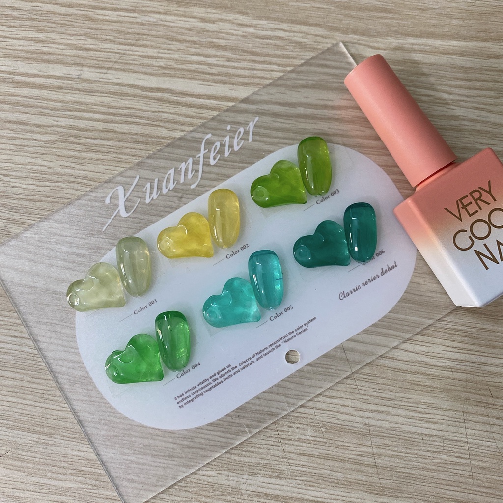 [06] Set sơn gel thạch 6 màu Very Good Nail chính hãng 15ml + tặng kèm bảng màu