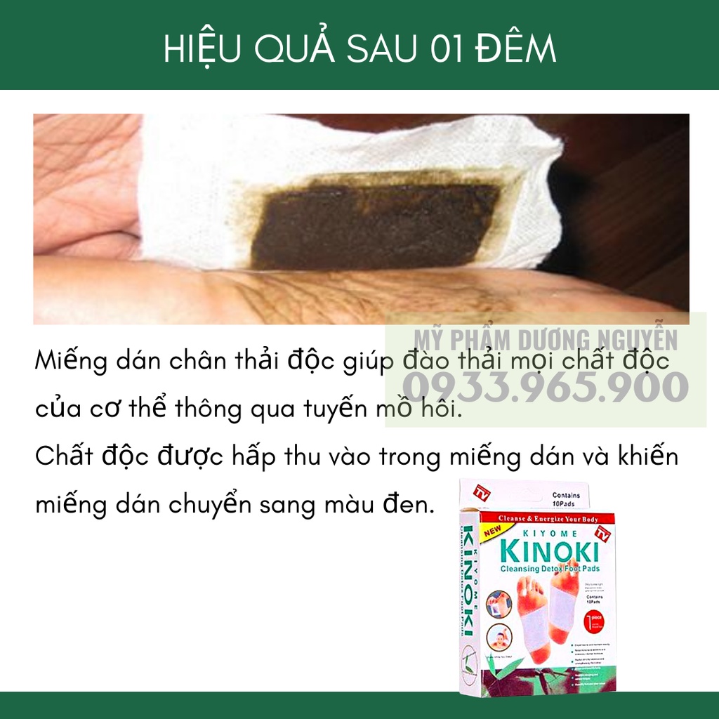 Miếng Dán Chân Thải Độc Nhật Bản Kinoki Detox Foot Patch 10 Miếng/Hộp