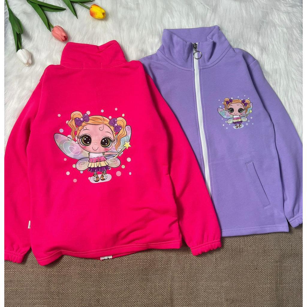 Áo khoác dây kéo bé gái mùa hè Con Xinh hình in Công Chúa Phép Thuật, thời trang cho bé từ 13 đến 50kg