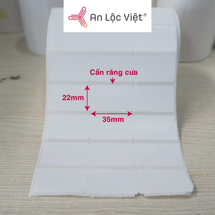Cuộn decal nhiệt in tem trà sữa 2 tem 35x22mm  - 3 tem 35x22  - Chất lượng cao