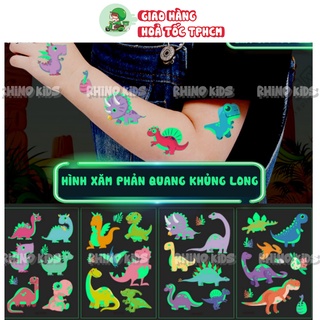 Hình xăm tatoo nhiều chủ đề PHẢN QUANG sticker dán chống thấm nước cho bé trai bé gái sáng tạo vui chơi an toàn