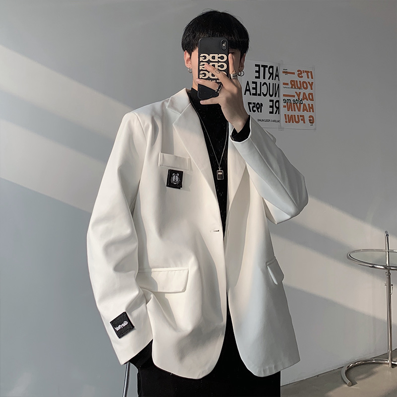 Áo Blazer Nam form rộng phong cách Hàn Quốc Dáng Rộng Dài Tay Áo Khoác Nam Thời Trang sành điệu