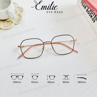 Gọng kính mảnh nhẹ vuông đa giác nam nữ Kính mắt Emilie phụ kiện thời trang 72328