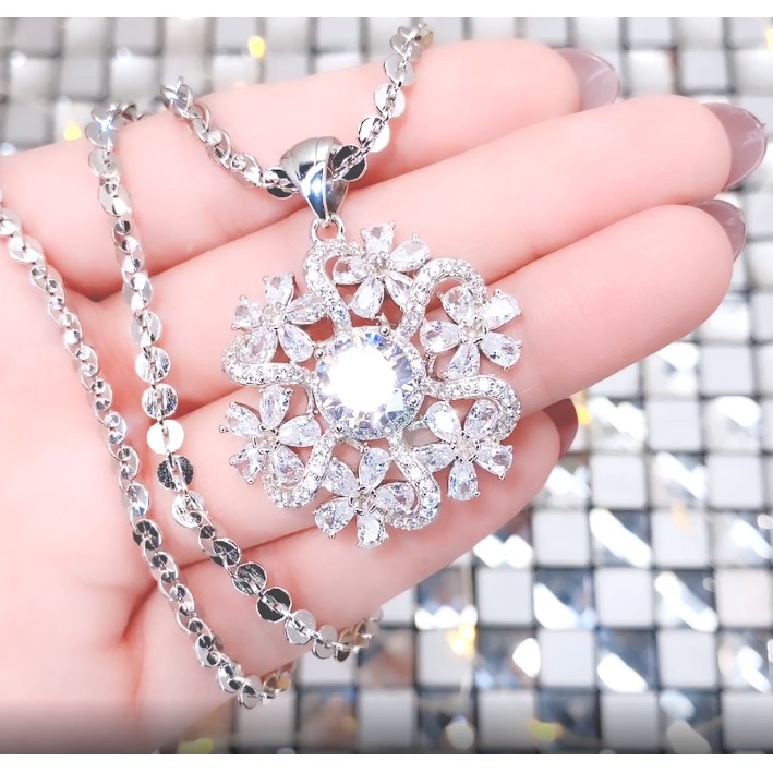 Mặt dây chuyền nữ UHA mạ trắng kiểu dáng sang trọng M1179198AT-290