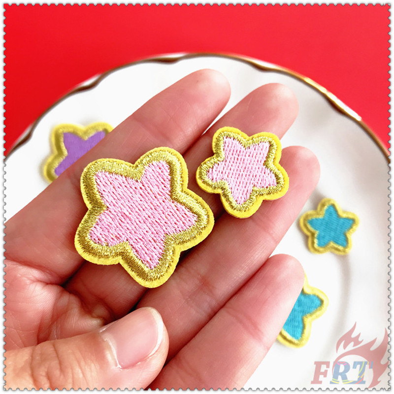 ✿ VSCO：Colorful Stars Iron-on Patch ✿ 1Pc Colorful Pentagram Diy Embroidery Patch Sew on Iron on Badges Patches