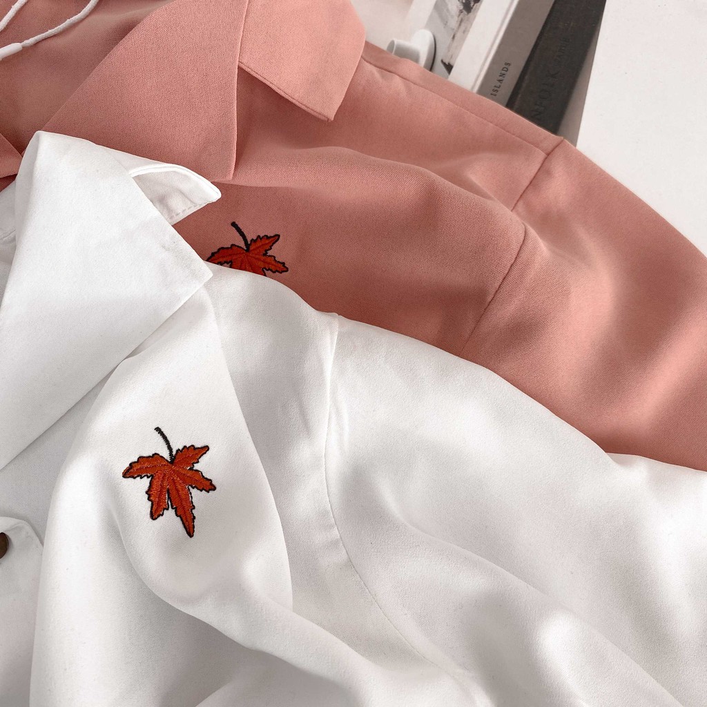 Áo tay ngắn cổ vest thêu lá crop ulzzang thời trang Fmstyle Saigon 21SU012X1310 | BigBuy360 - bigbuy360.vn