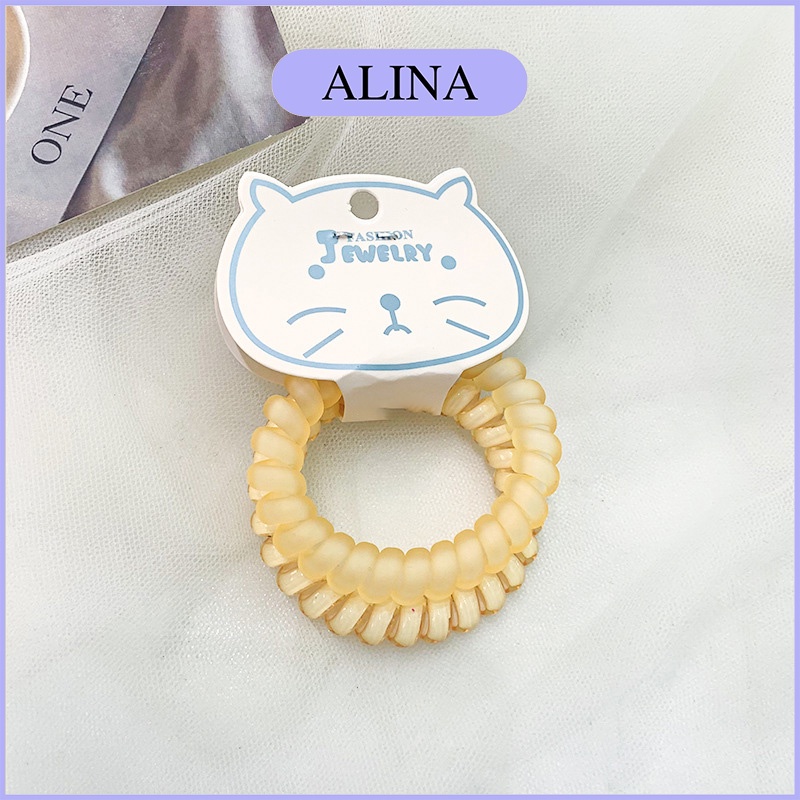 Set 2 Dây Cột Tóc Lò Xo Bằng Nhựa Màu Pastel Alina K5-N010