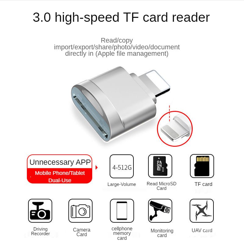 Đầu Đọc Thẻ Nhớ Micro Sd Tf Cho Ios 13 Trên Iphone 12 11