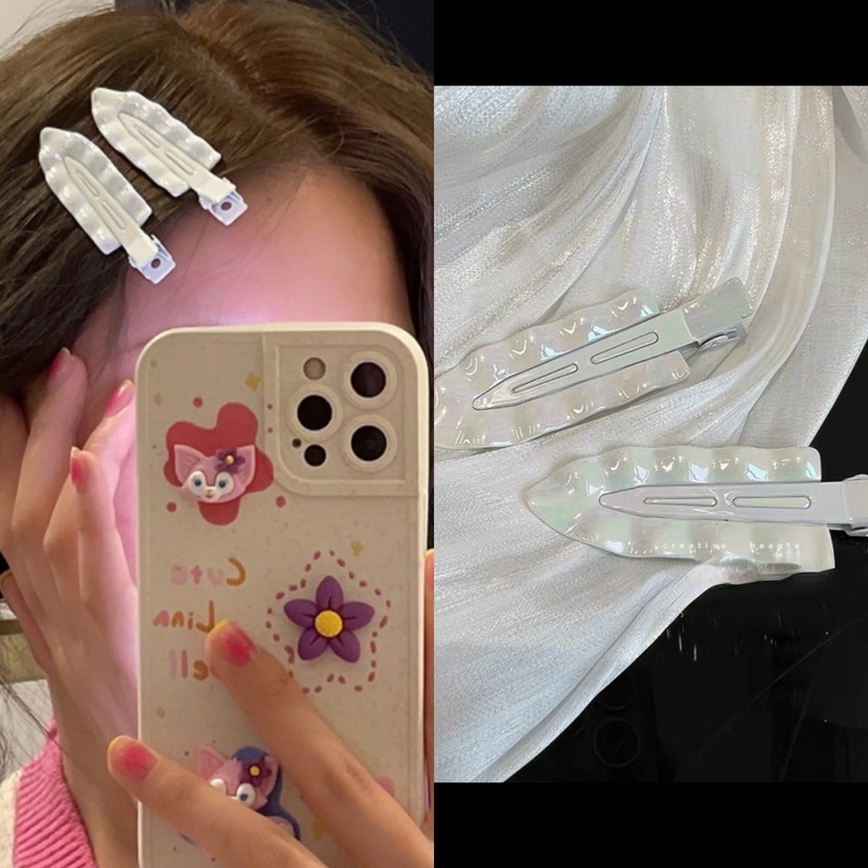 1 Kẹp Tóc Nữ Gợn Sóng Bằng Kim Loại Màu Kẹo Ngọt