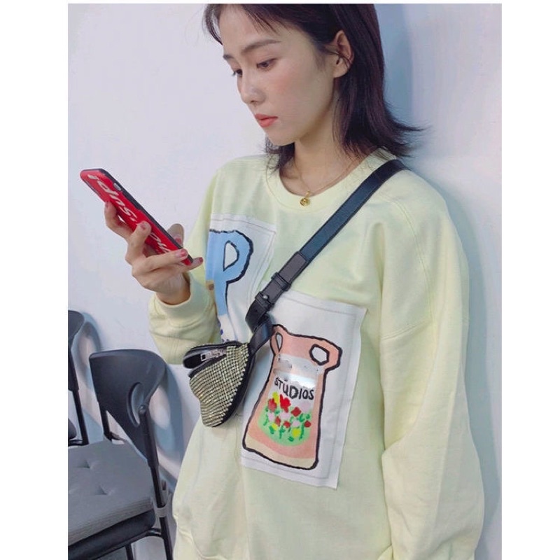 Áo sweater ulzzang giống Jennie Blackpink