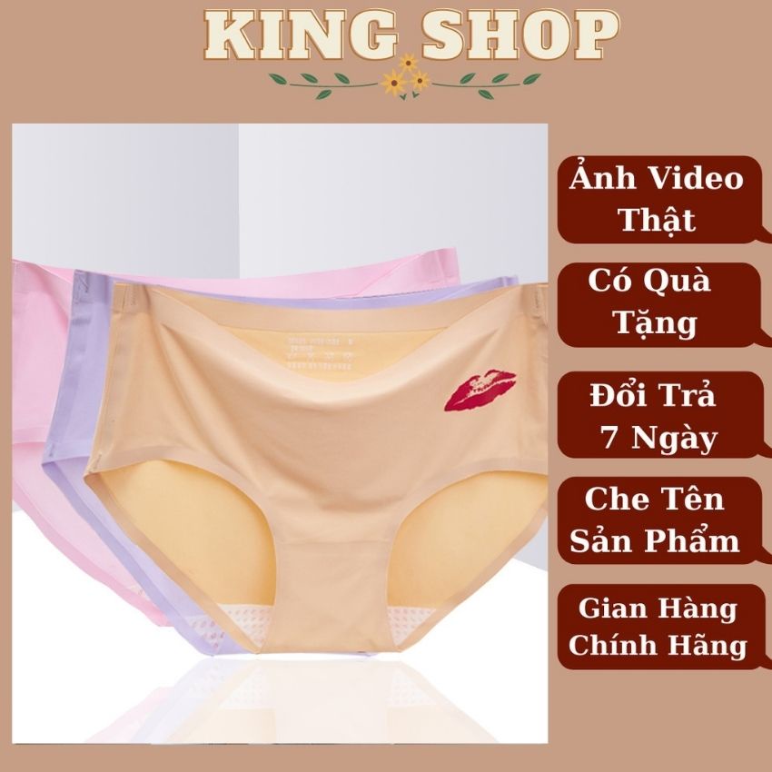 Quần lót nữ đúc su in hình môi không đường may mềm mại kháng khuẩn Q11