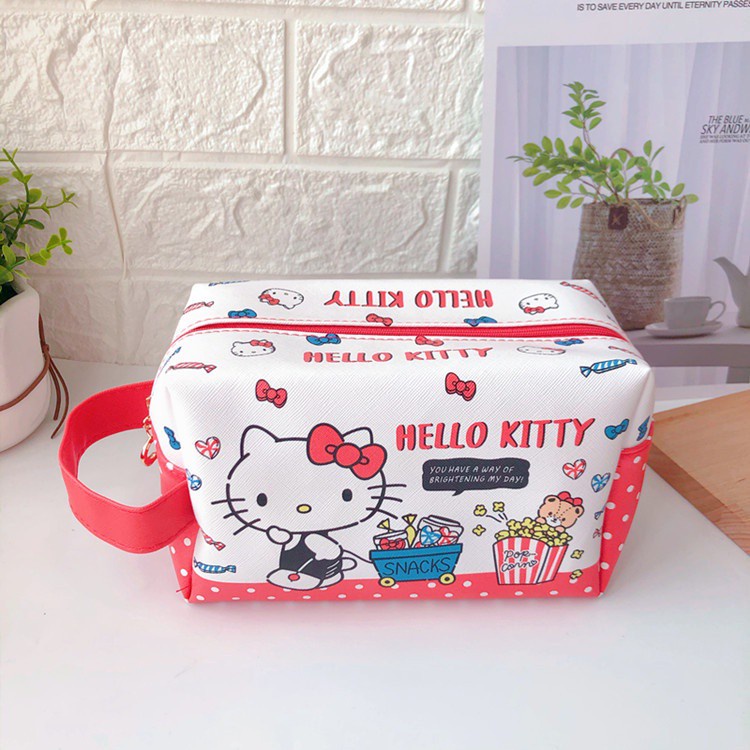 Túi đựng mỹ phẩm da PU 21cm họa tiết hoạt hình dễ thương
