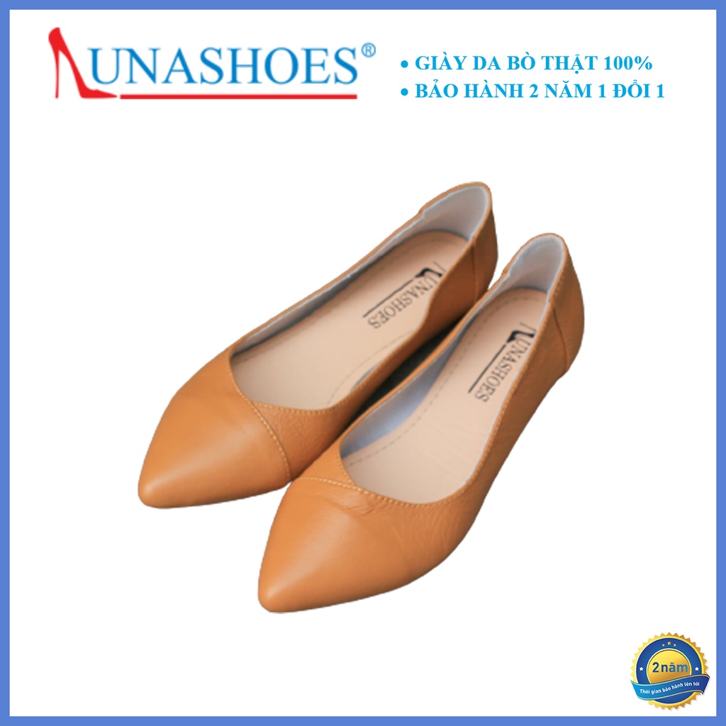 Giày bệt nữ, giày búp bê đế thấp LUNASHOES 1065 da bò thật nữ bảo hành 2 năm 1 đổi 1 giầy trung niên nữ cho mẹ