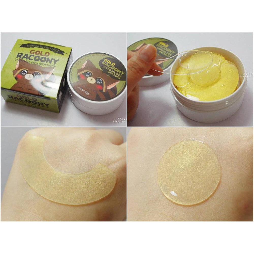 Mặt nạ dưỡng mắt giảm quầng thâm, chống lão hóa Secret Key Gold Racoony Hydrogel Eye & Spot Patch (90 miếng) | BigBuy360 - bigbuy360.vn