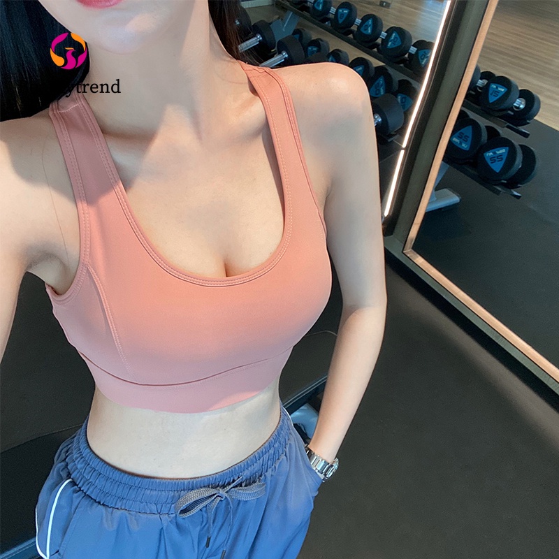 Áo ngực tập yoga có khóa cài lưng co giãn thoải mái cho nữ