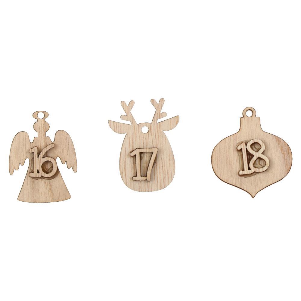 Set 24 Kẹp Túi Bánh Quy Bằng Gỗ Hình Số
