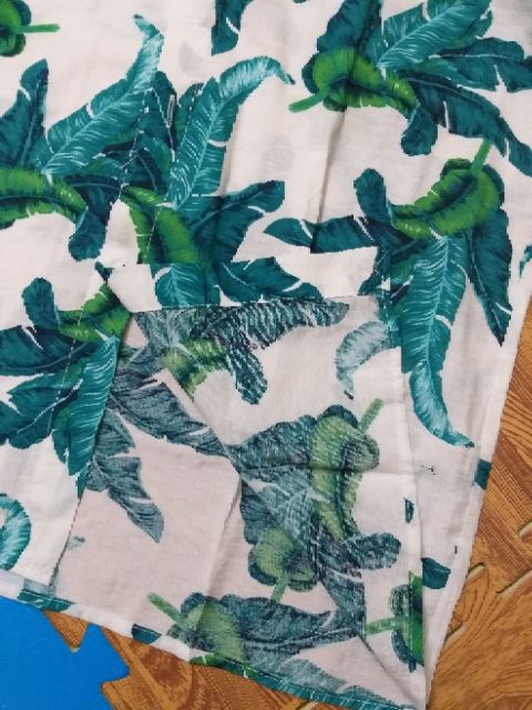 Áo sơ mi hoa quả đi biển chất tơ đũi mẫu lá