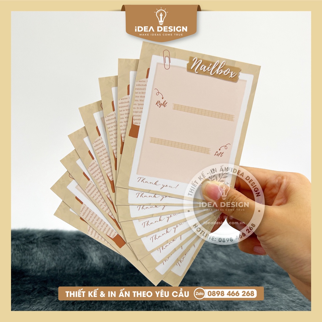 Tag Nailbox, Thẻ gắn móng tay chân, bìa nailbox giá rẻ mẫu VINTAGE cổ điển - Size 11x9cm - Giấy C300 - iDea Design