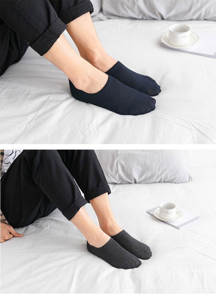 Tất Nam Cotton Cổ Thuyền Chống Trượt Silicone Bọc Gót ( TN : 155 ) Hàng Loại Đẹp.