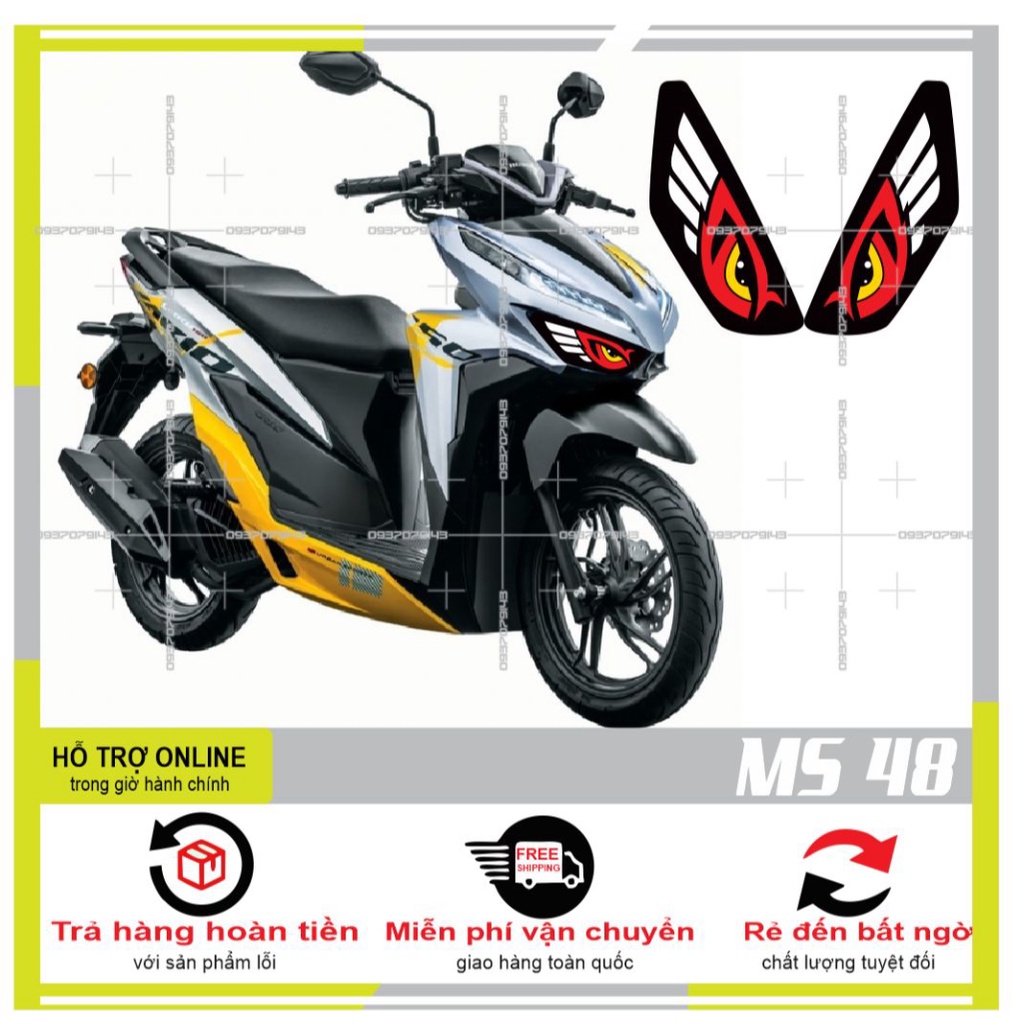 TEM DÁN ĐÈN SƯƠNG MÙ XE VARIO 2020 (DECAL TRONG SUỐT) MS 48 - SHINDECAL 2