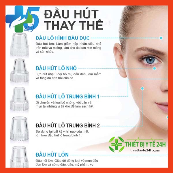 Máy Hút Mụn Đầu Đen, Mụn Cám, Mụn Trứng Cá Cầm Tay Mini Haili Care Chính Hãng