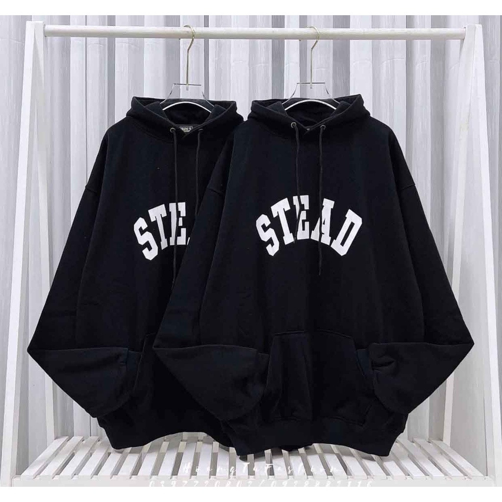 Áo Hoodie Nỉ Ngoại Stead PEONYB Unisex [FREESHIP] Sweater mũ 2 lớp form rộng tay bồng kiểu dáng đường phố hàn quốc basic