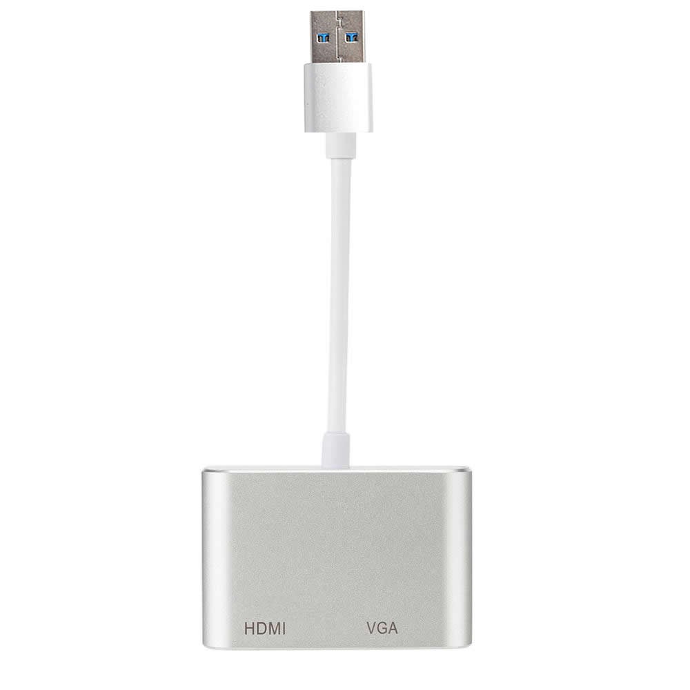 Dây cáp kết nối cổng USB 3.0 với HDMI VGA chất lượng hình ảnh 1080p dùng cho máy tính