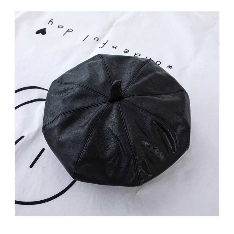 Mũ da nồi nữ Nón da beret Retro Cổ điển Phong cách Hàn Quốc