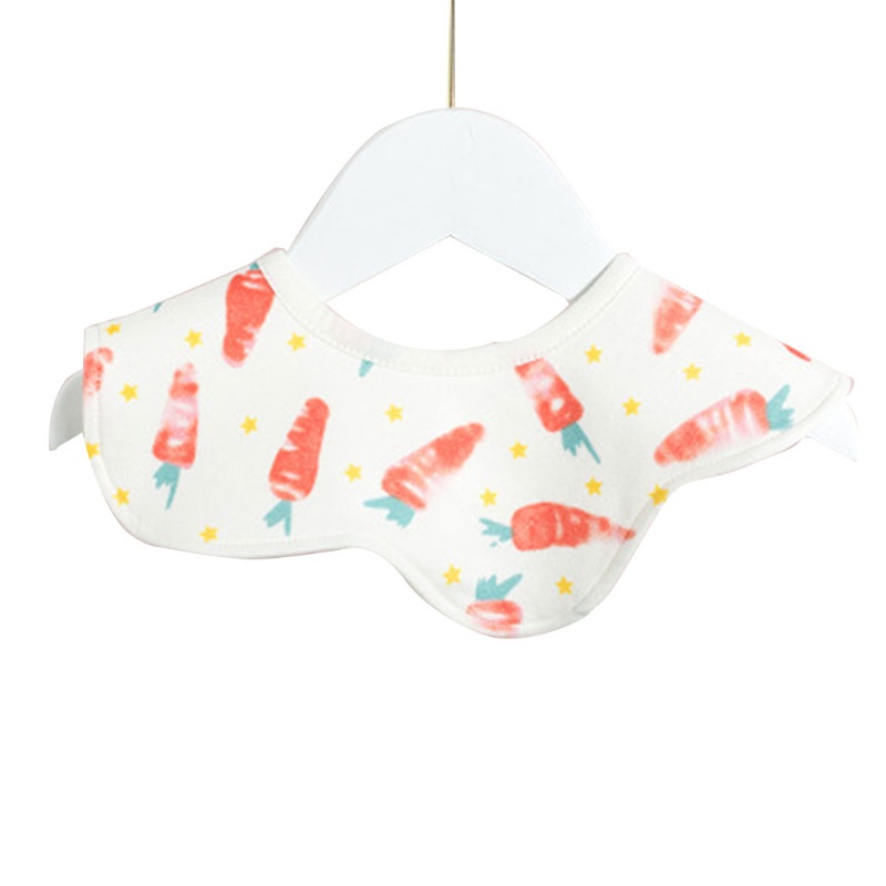 Yếm Ăn Cotton Hình Tròn In Họa Tiết Hoạt Hình Xinh Xắn Dành Cho Các Bé