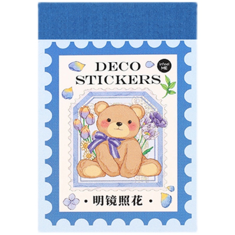 Bộ 50 Tấm Sticker Dán Trang Trí Hình Bông Hoa Phong Cách Retro