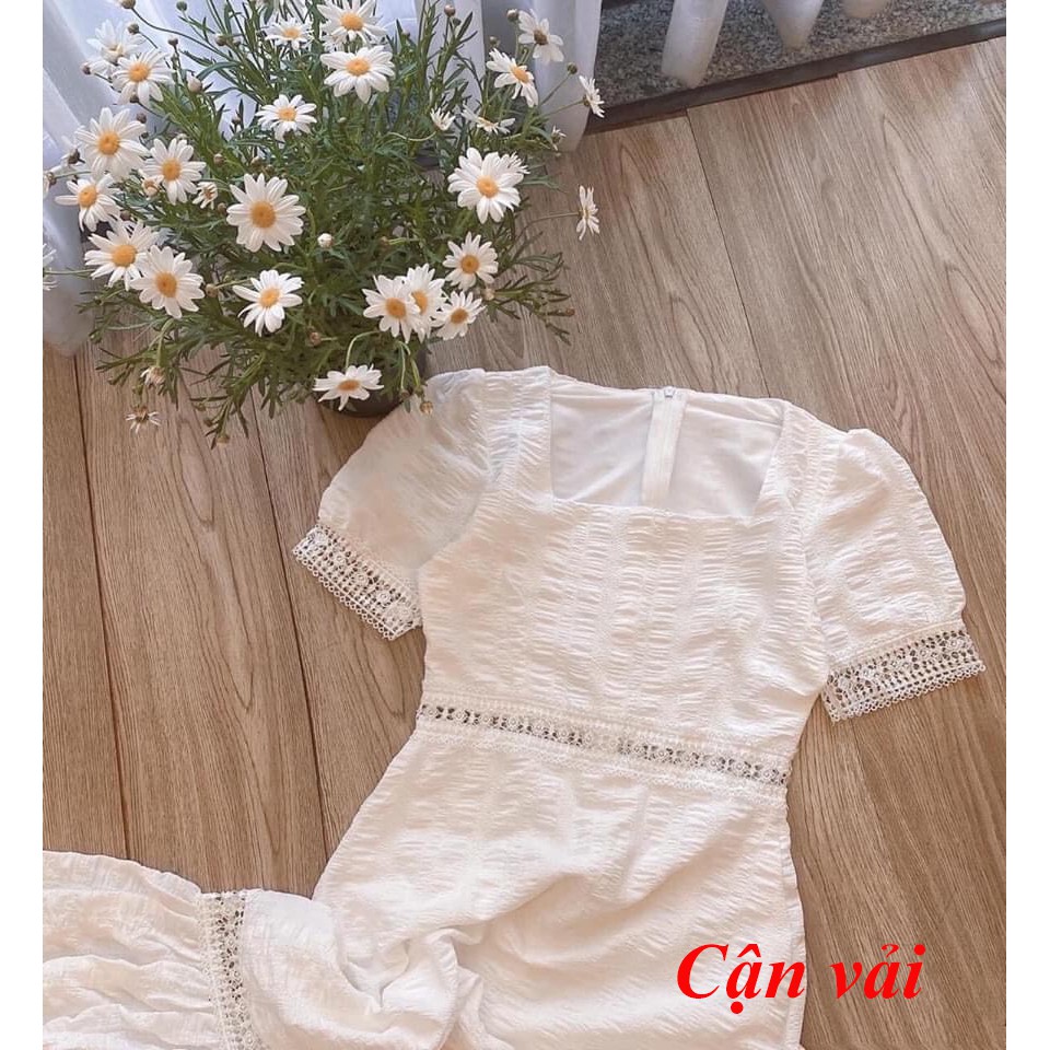 Đầm maxi công chúa [HÀNG CAO CẤP] dự tiệc trắng phối ren đuôi cá Hà Kiều Fashion-chất đũi xinh xắn | BigBuy360 - bigbuy360.vn