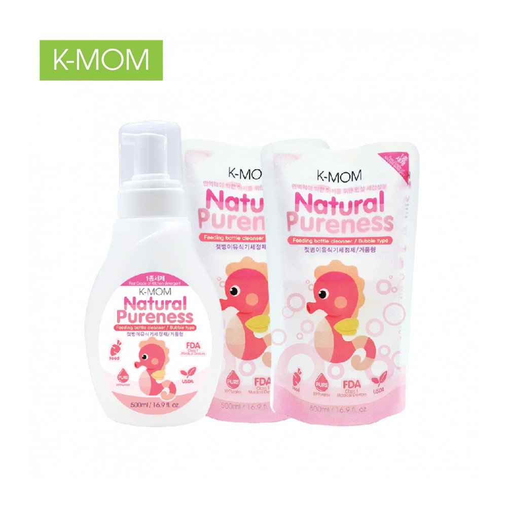 Nước rửa bình &amp; rau quả hữu cơ K-Mom Hàn Quốc (500ml)