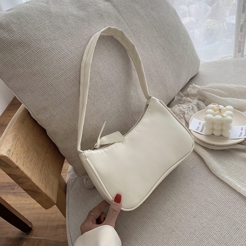 Túi xách đeo vai nhỏ dây kéo 1 màu đơn giản và thanh lịch cho nữ