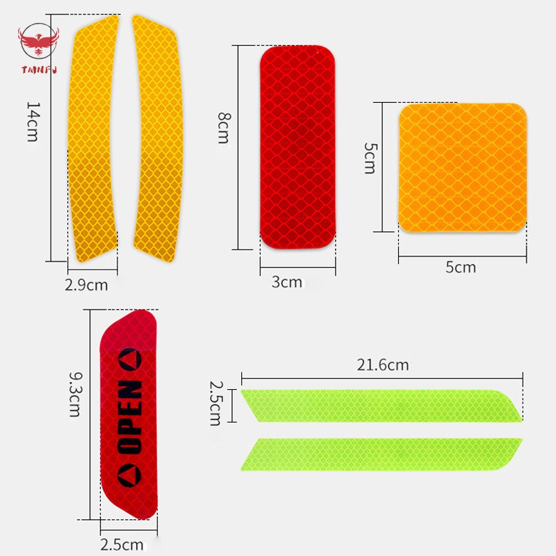Set 10 Miếng Dán Phản Quang Cho Cửa Xe Ô Tô