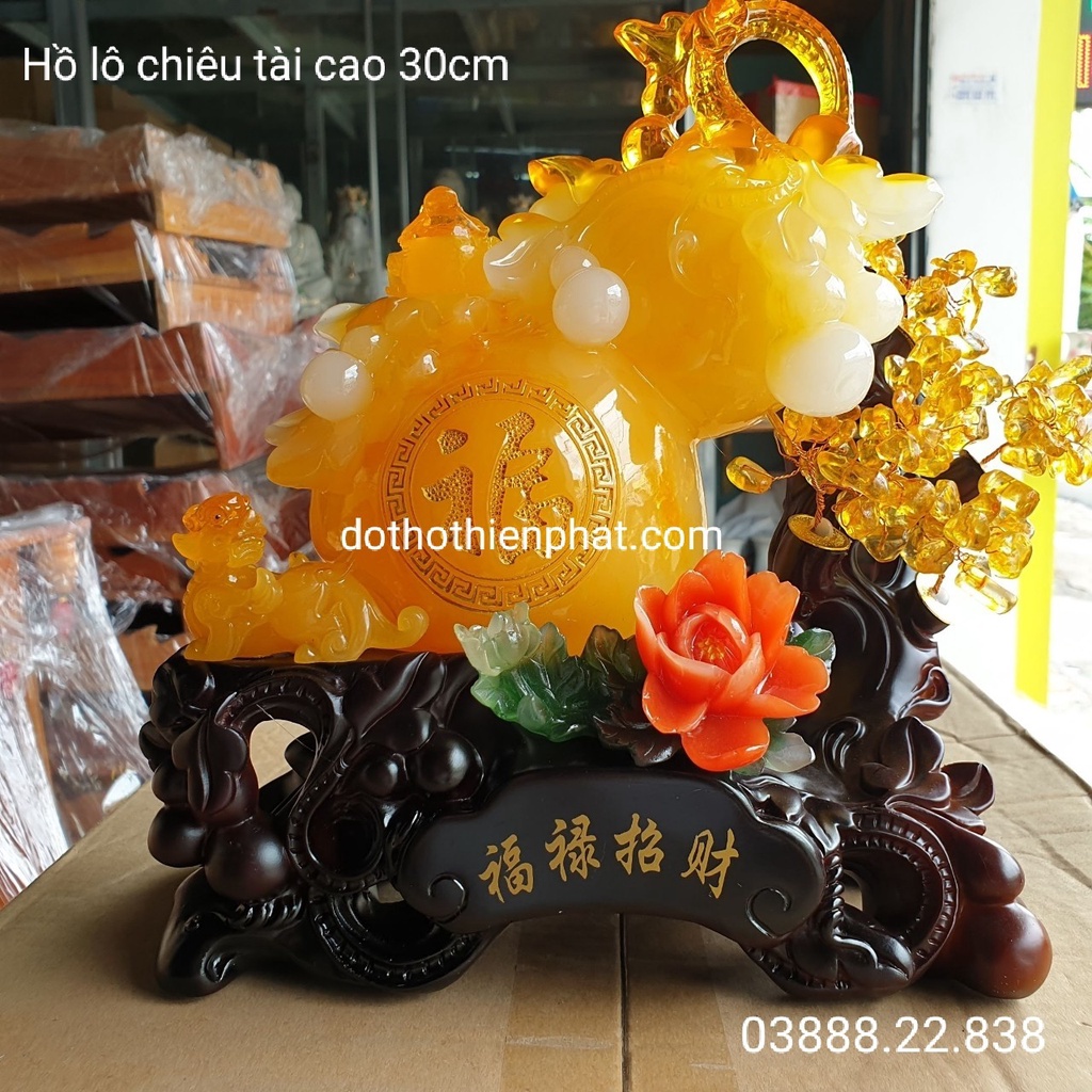 Hồ lô chiêu tài phong thủy cao 30 cm