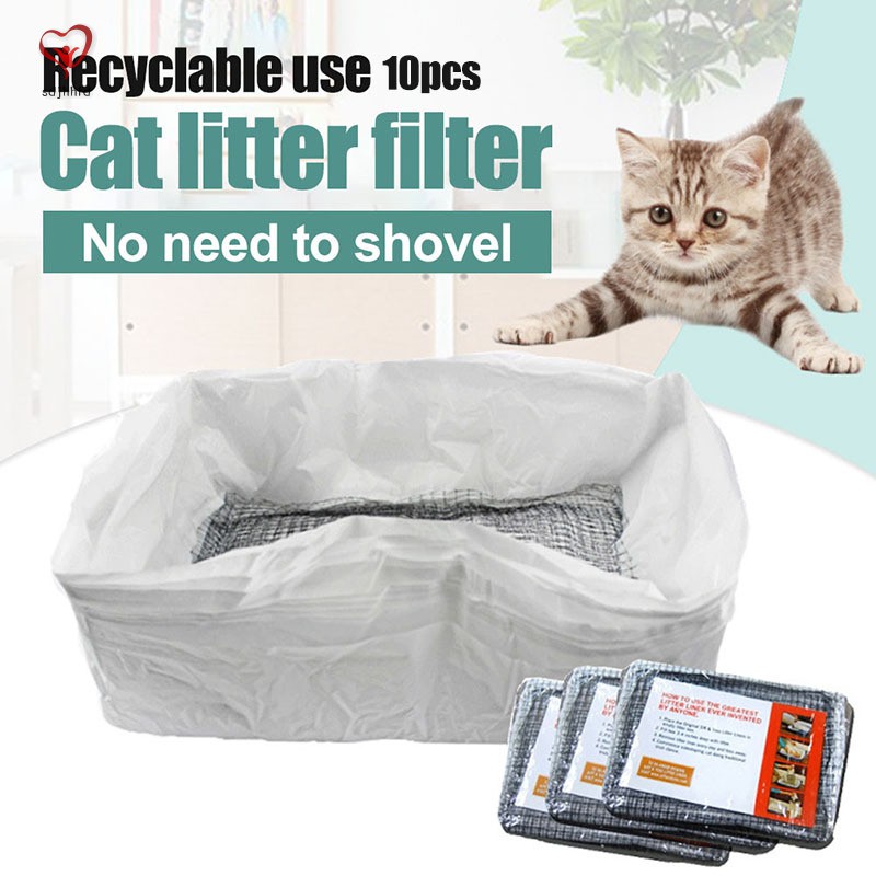 Set 10 lưới lọc lót khay đi vệ sinh cho mèo co giãn và có thể tái sử dụng