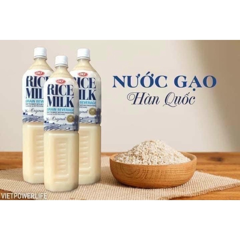 Nước gạo Hàn Quốc, nước gạo Rice Milk OKF thơm ngon - không đường - Chai 1500ml