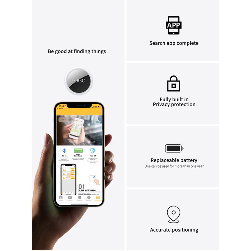 Không Dây Bluetooth Thiết Bị Định Vị Gps Theo Dõi Thiết Bị Tìm Đồ Vật Thông Minh Tìm Kiếm Theo Dõi Chống Mất Trẻ Em Định Vị Theo Dõi Thú Cưng Theo Dõi Cho Apple Airtag phụ Kiện 【Doom】