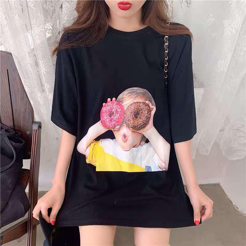 [Ảnh+Video thật] Áo thun tay lỡ ADLV phông Unisex nam nữ Cotton oversize form rộng BABY FACE DONUT | BigBuy360 - bigbuy360.vn