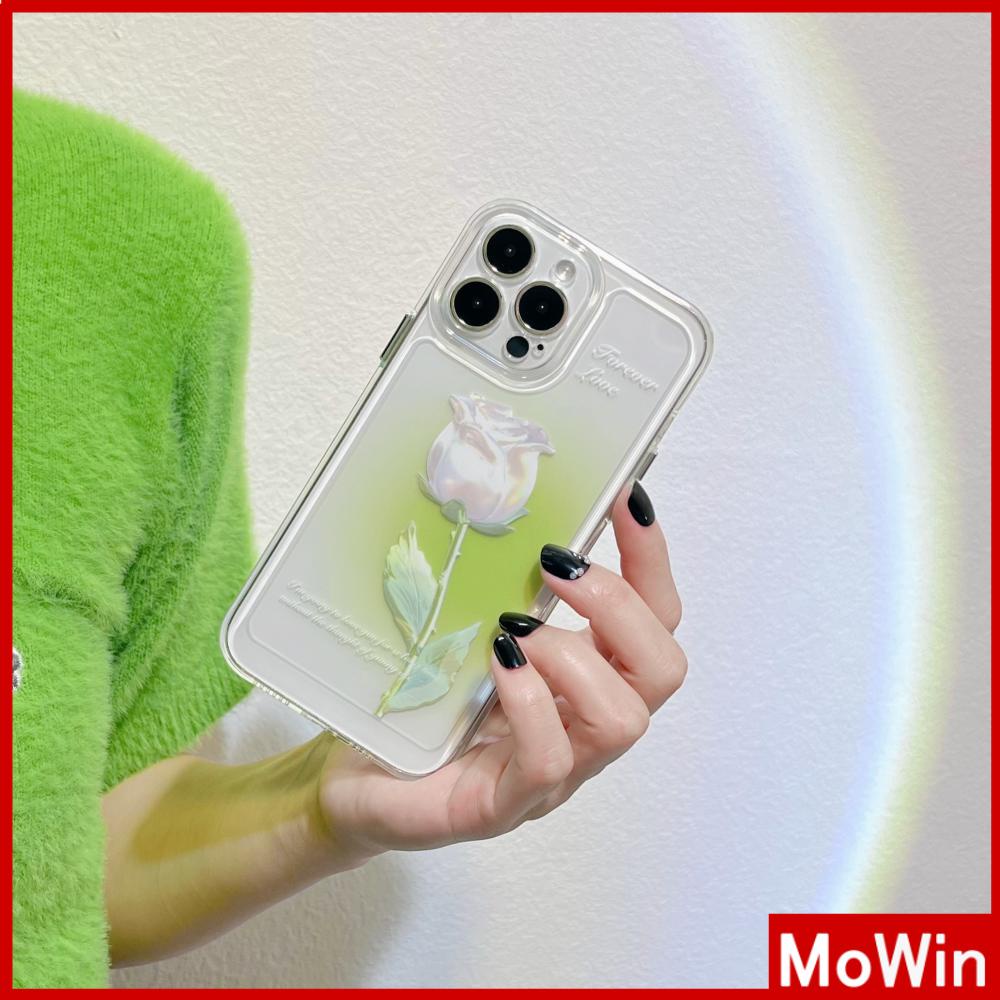 iPhone Case Luxury Silicone Soft Case Clear Case Shockproof Protection Camera White Rose Flower Compatible For iPhone 11 iPhone 13 Pro Max iPhone 12 Pro Max iPhone 7Plus iPhone xr