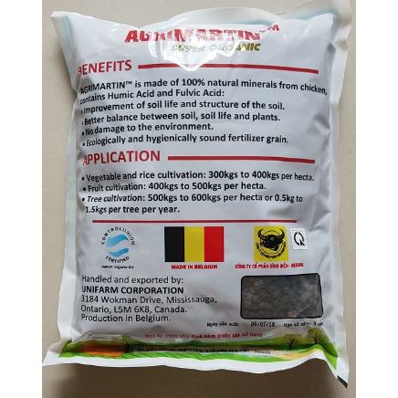 Phân hữu cơ Agrimartin Super Organic thúc đẩy sinh trưởng cấn đối 1kg