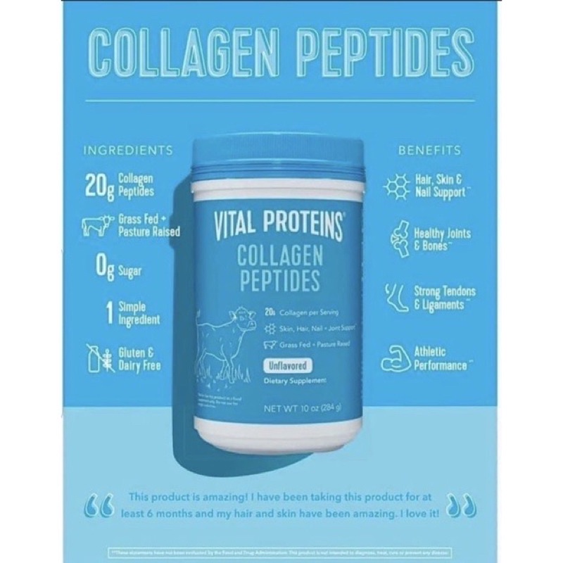 BỘT VITAL PROTEINS COLLAGEN PEPTIDES KHÔNG MÙI HỖ TRỢ DA, TÓC, MÓNG, XƯƠNG KHỚP - 680G