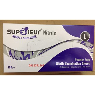 100 cái găng tay đen không bột nitrile gloves