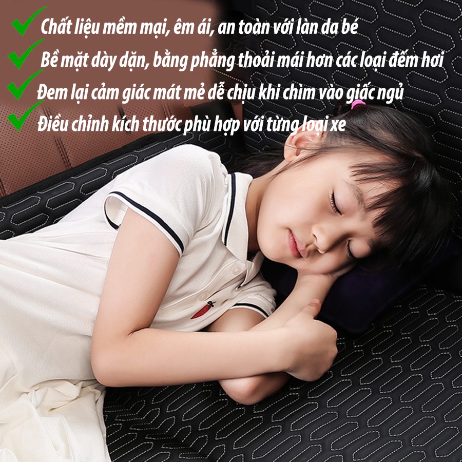 Đệm ngủ ô tô nệm giường ghế sau xe hơi 4 màu chất liệu da cao cấp không mùi không bơm hơi ngủ ngon an toàn  thoải mái