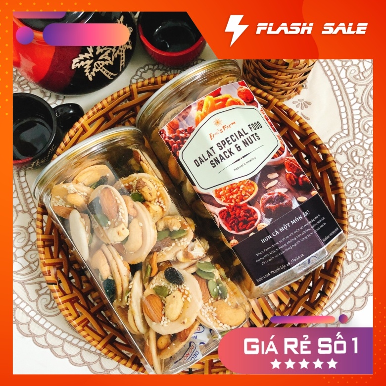 Bánh đồng tiền mix hạt dinh dưỡng 300g  ăn vặt Eric's Food giá rẻ